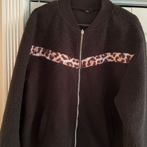 Black Leopard Flying V Jacket